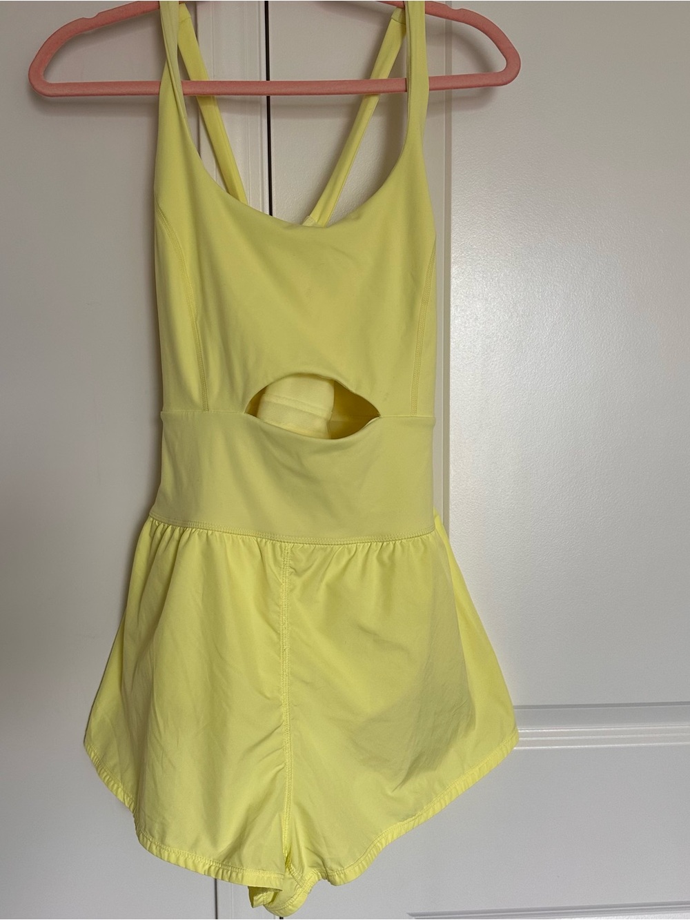 FP Movement by Free People Lemon Yellow Cutout Romper
